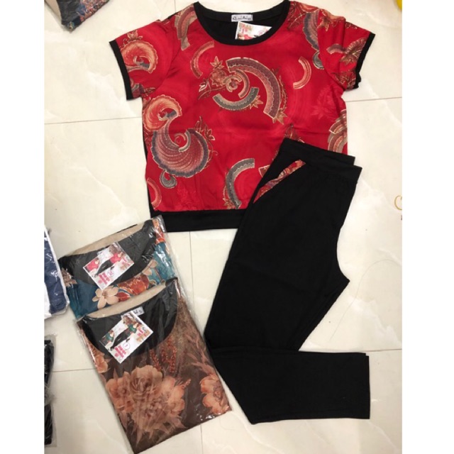 Đồ bộ áo gấm quần cotton xịn trung niên cao cấp