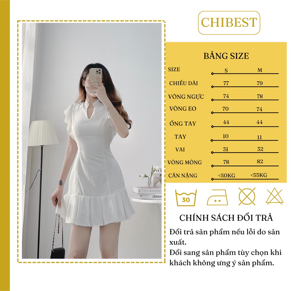 Đầm Đuôi cá cổ xẻ tay cánh tiên li chân from ôm dáng CHIBEST ADB814