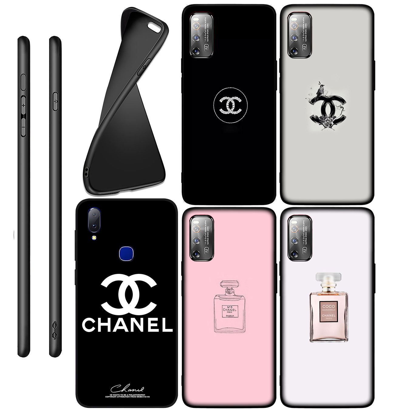 Ốp Điện Thoại Silicon Mềm In Logo Chanel Màu Hồng Cho Vivo V20 Se Pro V19 V15 V11 Y55 Y81 Y70 2020 Y55s Y81s Y53 Vivov20