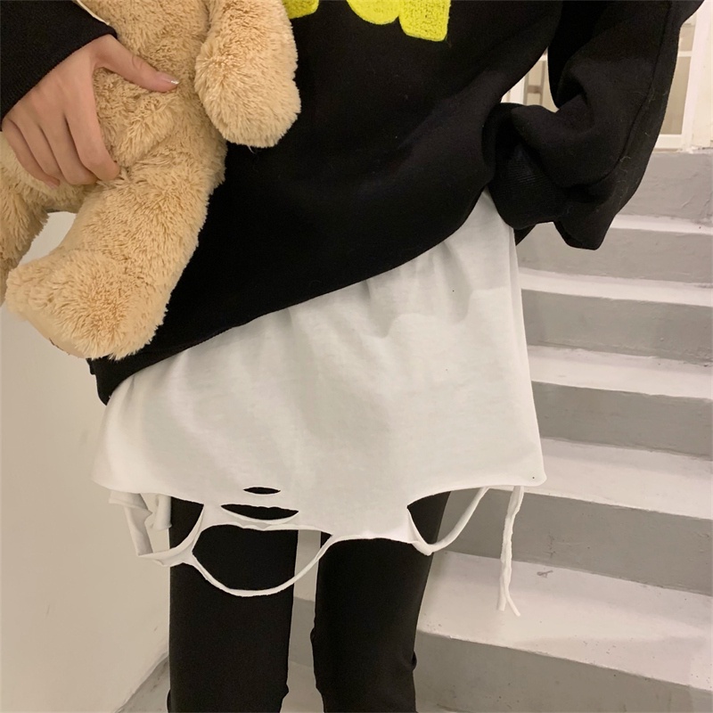 Chân váy ngắn Zhelihangfei kiểu rách cá tính trẻ trung thời trang