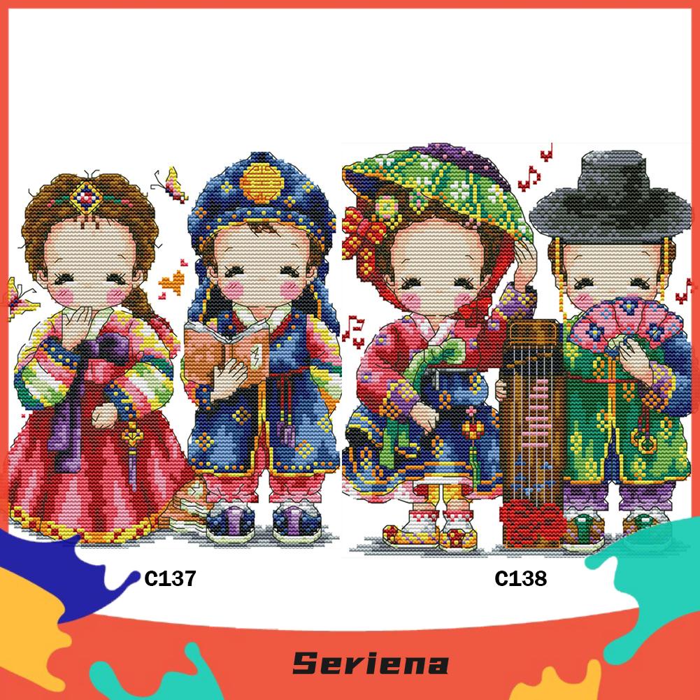 Tranh thêu chữ thập DIY 2 sợi cotton sinh học 14CT vải canvas hoạt hình thủ công dành cho trang trí nhà cửa