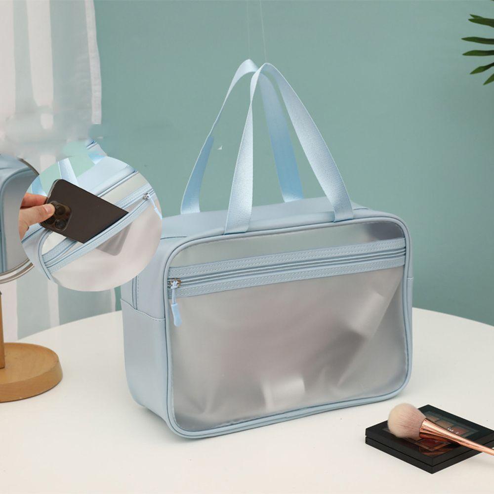 QQMALL Túi Đựng Mỹ Phẩm Bằng PVC Trong Suốt Hình Vuông Cỡ Lớn Tiện Dụng