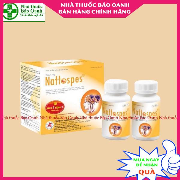 Nattospes (Lọ 180 Viên) Tặng Kèm Hộp 30 Viên - Viên Uống Hỗ Trợ GiảmTai Biến Mạch Máu Não