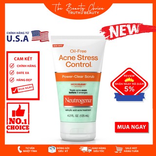 Sữa rửa mặt Neutrogena Oil-free Acne Stress Control Power-Clear Scrub (125mL)