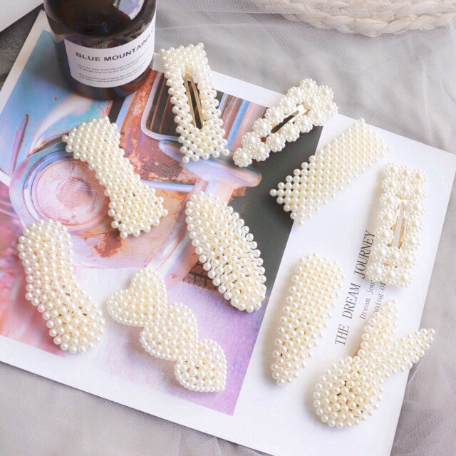 -𝐒𝐀𝐋𝐄- SET 10 Kẹp tóc ngọc Hàn Quốc đính hạt (SET 10 CÁI)