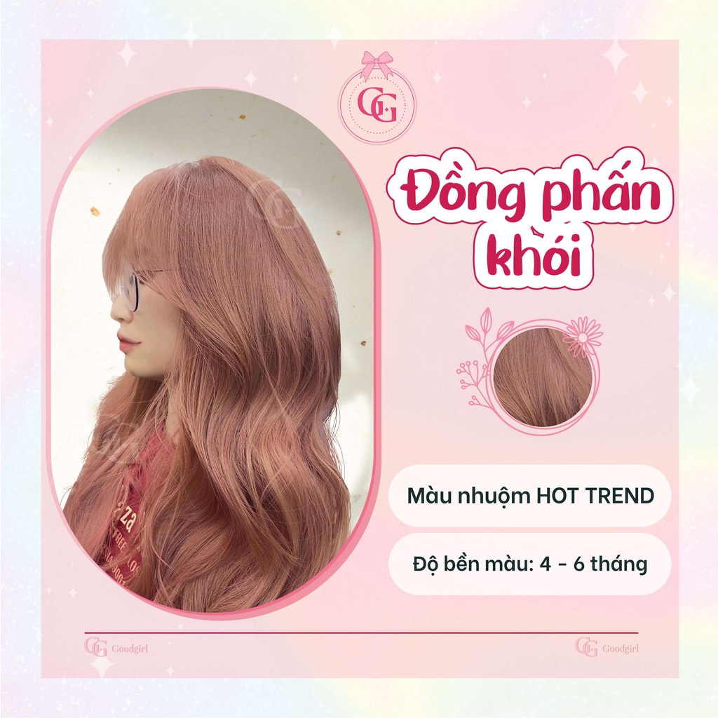 Thuốc nhuộm tóc màu Đồng Phấn Khói + tặng kèm oxy và gang tay