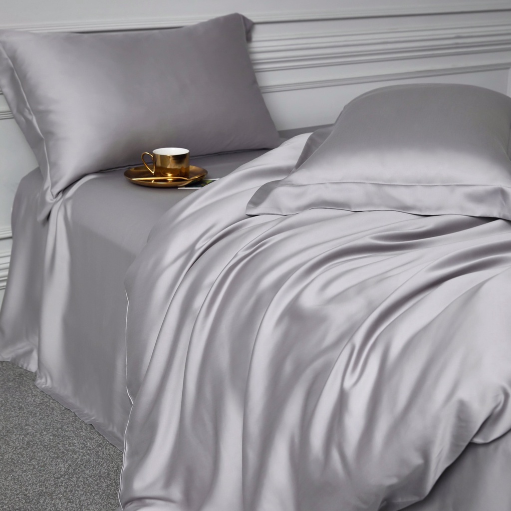 Bộ chăn ga gối "5 món" lụa Tencel 100% 80s cao cấp, các tone màu mới, hot nhất 2023 siêu mát mịn