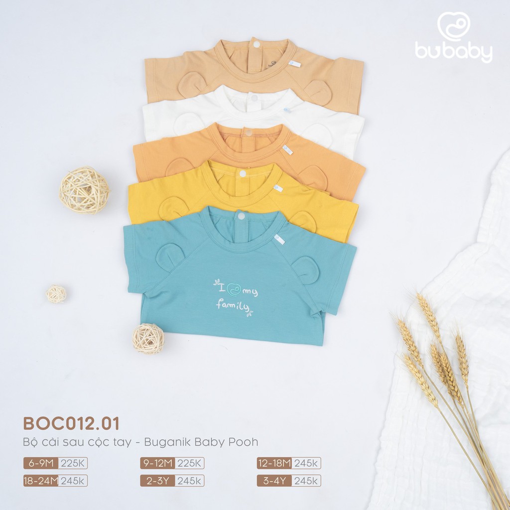 [Hot Items] Bộ cộc tay cài sau tai gấu trẻ em Buganik Baby Pooh BOC012.01 Bu