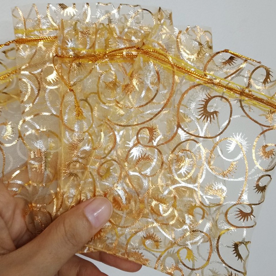 túi voan rút dây họa tiết ngôi sao to nhỏ kích cỡ 9x12cm - moon shop | BigBuy360 - bigbuy360.vn