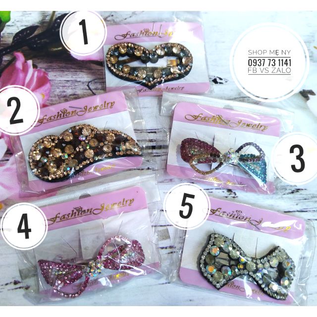 Kẹp tóc đính đá (5 mẫu)