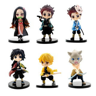Bộ 06 Mô Hình Nhân Vật Anime Demon Slayer Cao 6-7cm - Mẫu 01