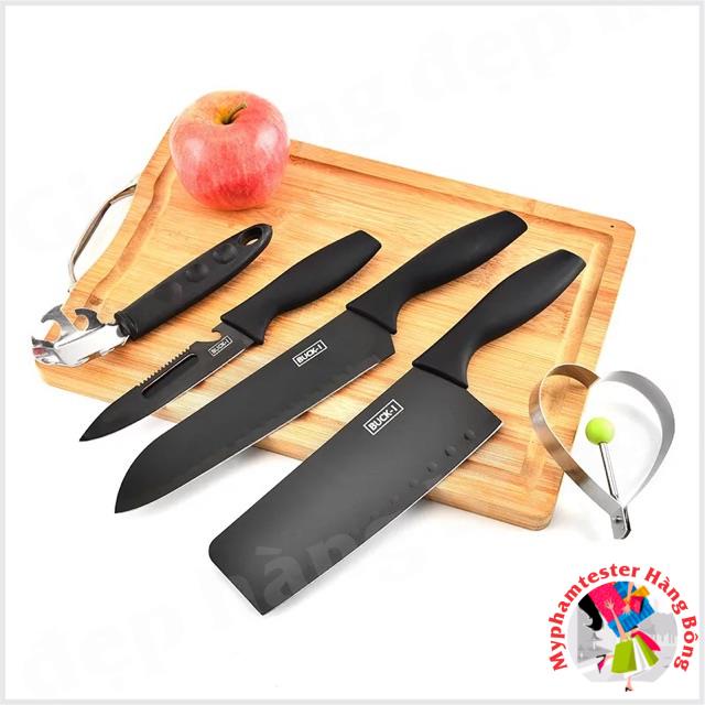 Bộ dao đen 5 món có vân