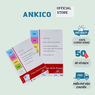 Giấy bìa màu a4 t& t bìa cứng đóng sổ, đóng gói 100 tờ/ ram loại 1 ankico