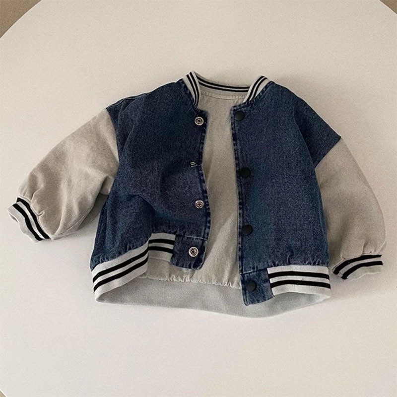 Áo Khoác Denim Tay Dài Phong Cách Hàn Quốc Thời Trang Xuân Thu Cho Bé NY47