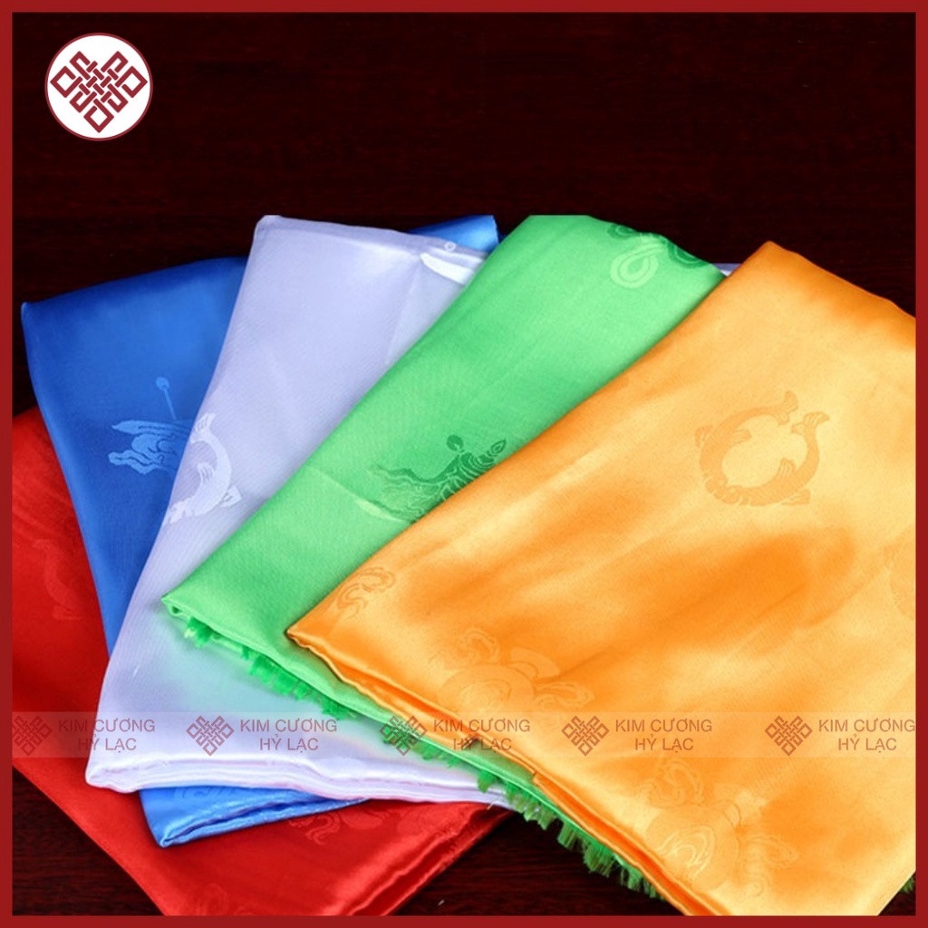 Khăn Khata Bát Cát Tường  Mật Tông- Khăn Ban Phước [Kim Cương Hỷ Lạc] 250X40Cm
