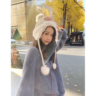 HÀNG SẴN_Áo Len Lông Thỏ Cổ Tròn