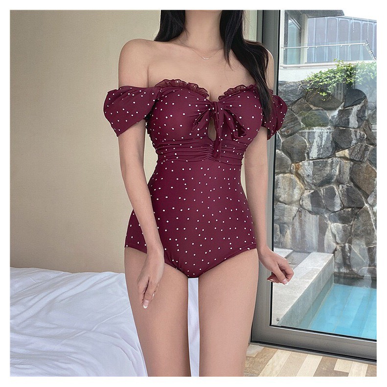 [CÓ SẴN] Bikini 1 mảnh - Đồ bơi nữ che khuyết điểm vai kín đáo hàng Quảng Châu chất đẹp 2555