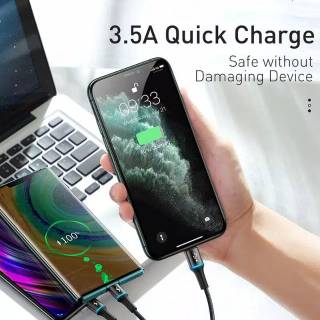 Dây cáp Baseus 1.2M 3.5A Micro USB TYPE C LED 3 trong 1 cho IPHONE