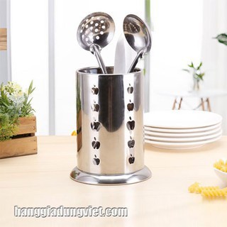 Ống đũa inox tròn cao cấp; ống đựng đũa, thìa inox hình tròn
