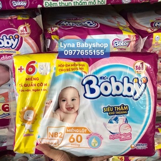 Tã lót/miếng lót bobby newborn 2 60 miếng