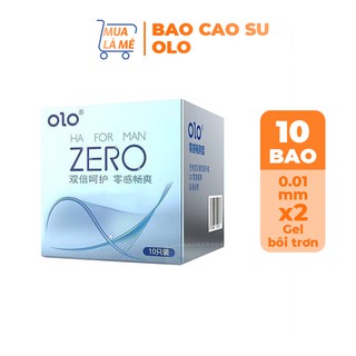 Bao cao su OLO Zero Ha For Man gấp đôi chất bôi trơn, siêu mỏng 0.01mm (10 bao/hộp)