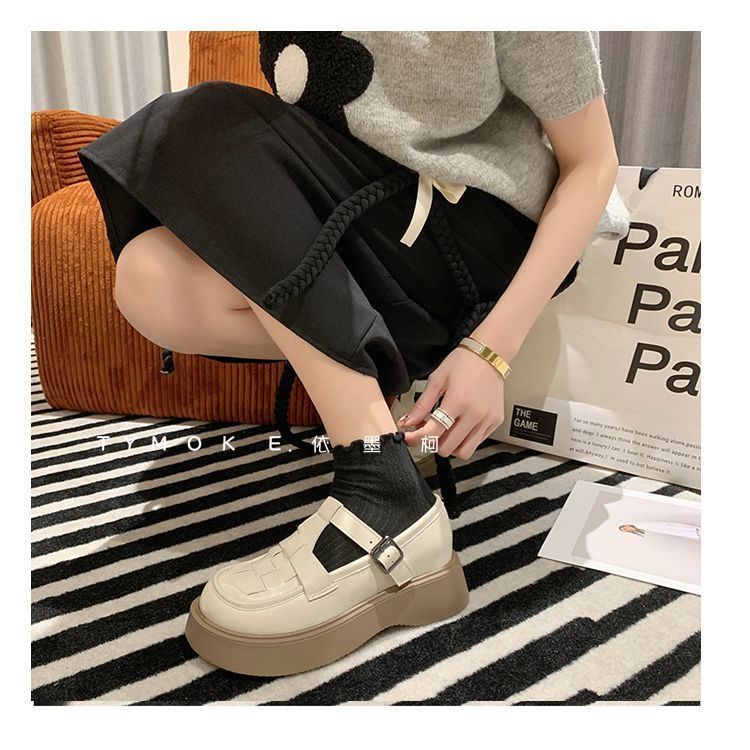 Giày Lười Da Đế Dày Hở Ngón Phong Cách Anh Quốc Thời Trang Xuân Hè Cho Nữ