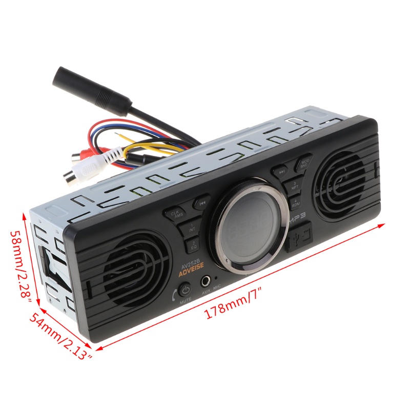 Máy Nghe Nhạc MP3 12V Kết Nối Bluetooth Đa Năng Cổng USB/TF Dùng Cho Xe Hơi