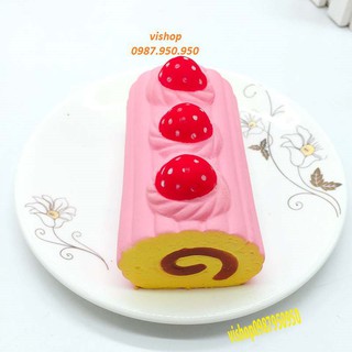 SQUISHY BÁNH BÔNG LAN CUỘN 3 DÂU