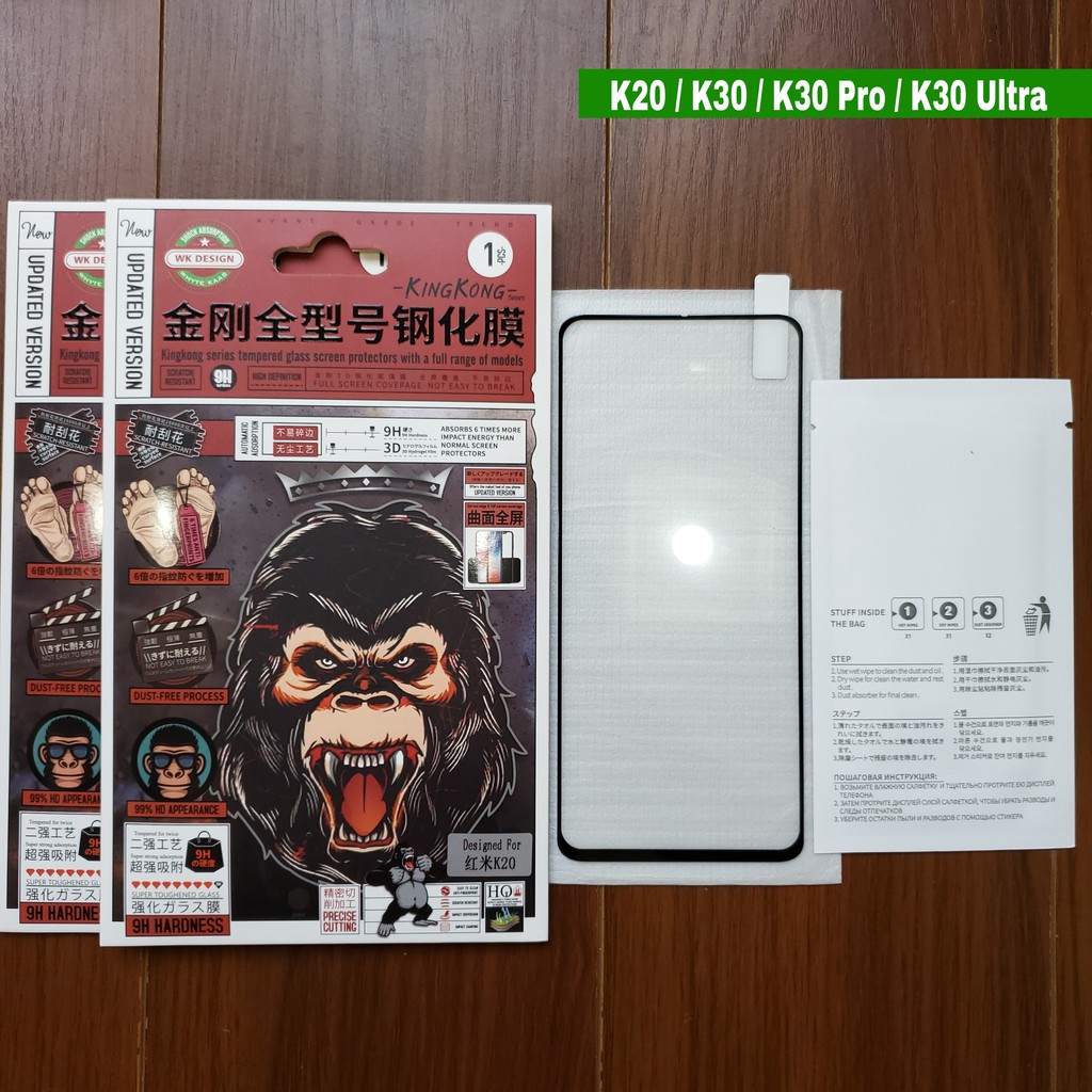 Kính cường lực Redmi K20 / K20 Pro / K30 / K30 Pro / Poco X3 / F2 Pro / K40 / Poco F3 / Note 10 hiệu KingKong cao cấp