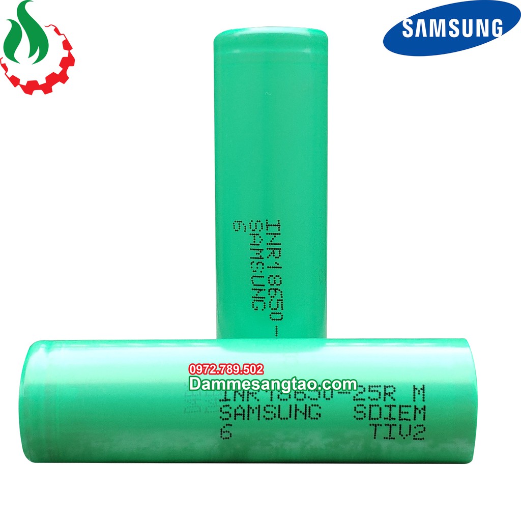 Cell pin 18650 SAMSUNG INR18650-25R Li-ion 3.7V 2500mah - Xả 20A