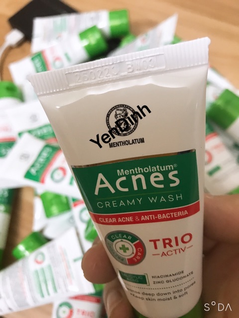 Kem Rửa Mặt Ngừa Mụn Acnes Trio-Activ Hàng mẫu mới dùng thử Chính Hãng 25g