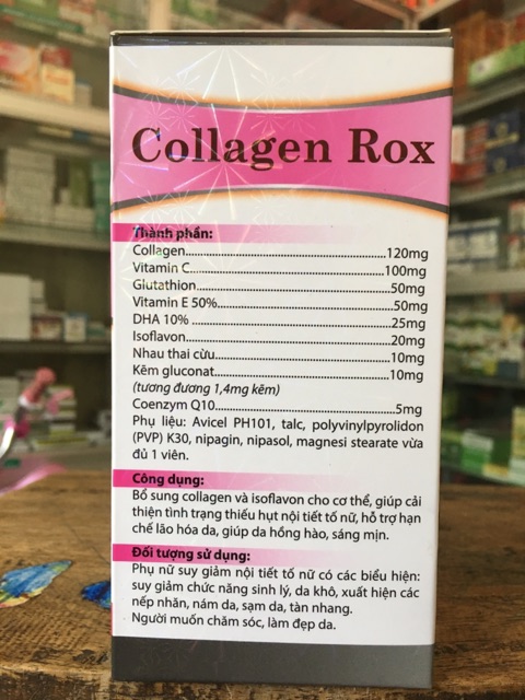 Viên uống đẹp da Collagen Rox - giảm nám, sạm da, tàn nhan, tăng cường nội tiết tố nữ, chống lão hoá da