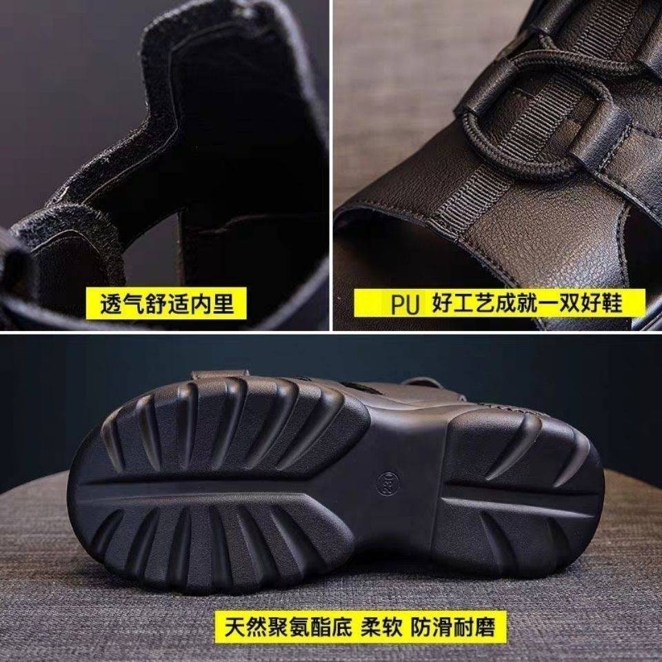 Giày Sandal Da Mềm Đế Xuồng Dày Dặn Chống Trượt Thoải Mái Thời Trang Xuân Hè