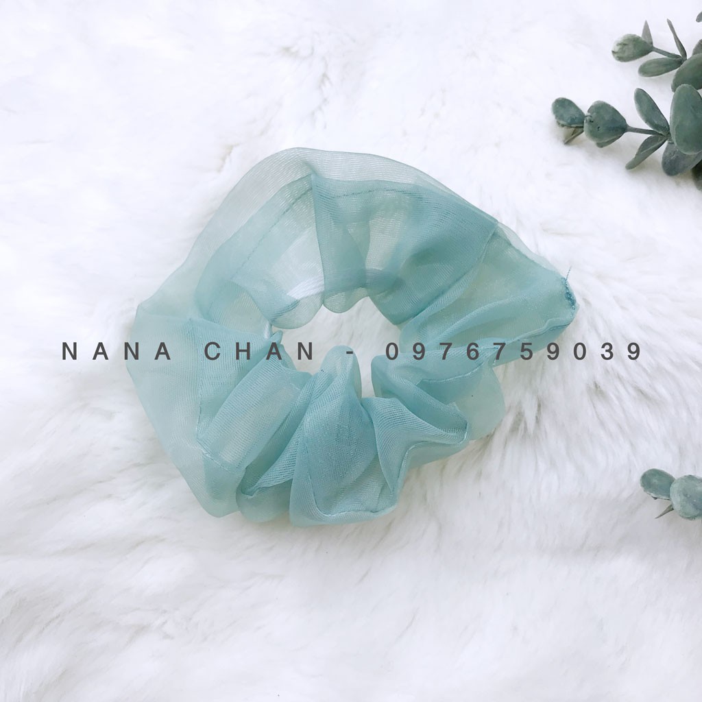 [I015] Buộc tóc scrunchies voan trơn cho bé