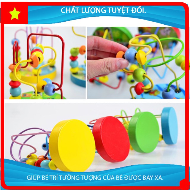 [Sale] Đồ Chơi Luồn Hạt Cườm Bằng Gỗ Cho Bé