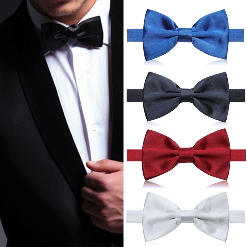 Cà vạt nơ màu trơn phong cách trang trọng cho đám cưới/quý ông công tác