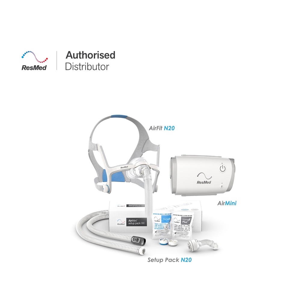 Bộ kết nối VỚI mặt nạ thở Airfit N20 với máy trợ thở CPAP Resmed AirMini-Ống thở-N20 AirMini Set Up 