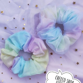 Dây buộc tóc Scrunchies cầu vồng