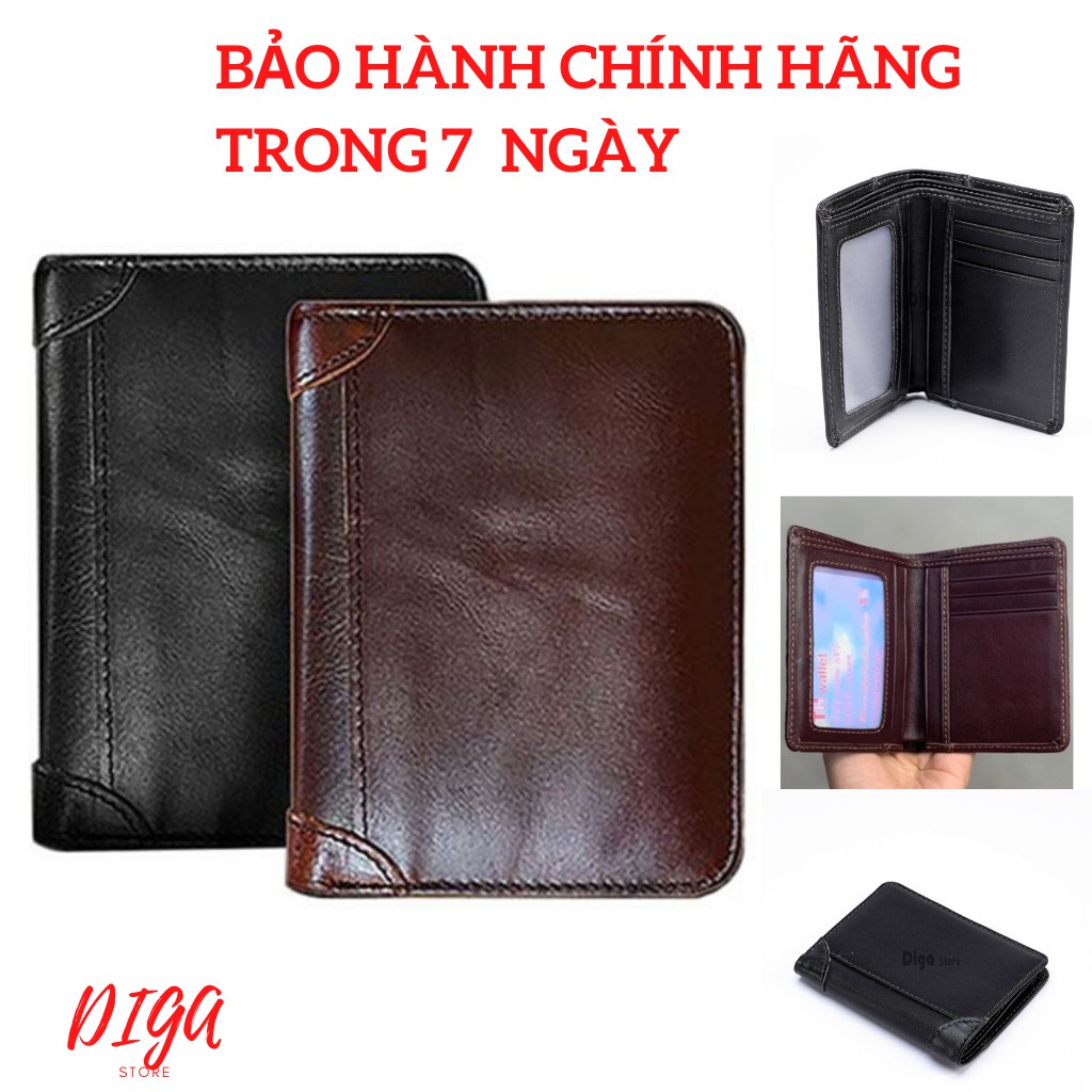 Ví Da 𝑭𝑹𝑬𝑬𝑺𝑯𝑰𝑷 Bóp Dáng Đứng - Ví Da Bò - Hàng Cao Cấp VNXK, BH 2 Năm, Da Thật, Full Box - DIGAVD65 - Ví Da