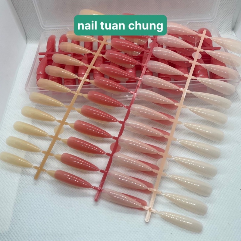 [ Hộp 240 PCS ] Form Nhọn Dài , Móng Úp Tay Màu Thạch Loại Đẹp