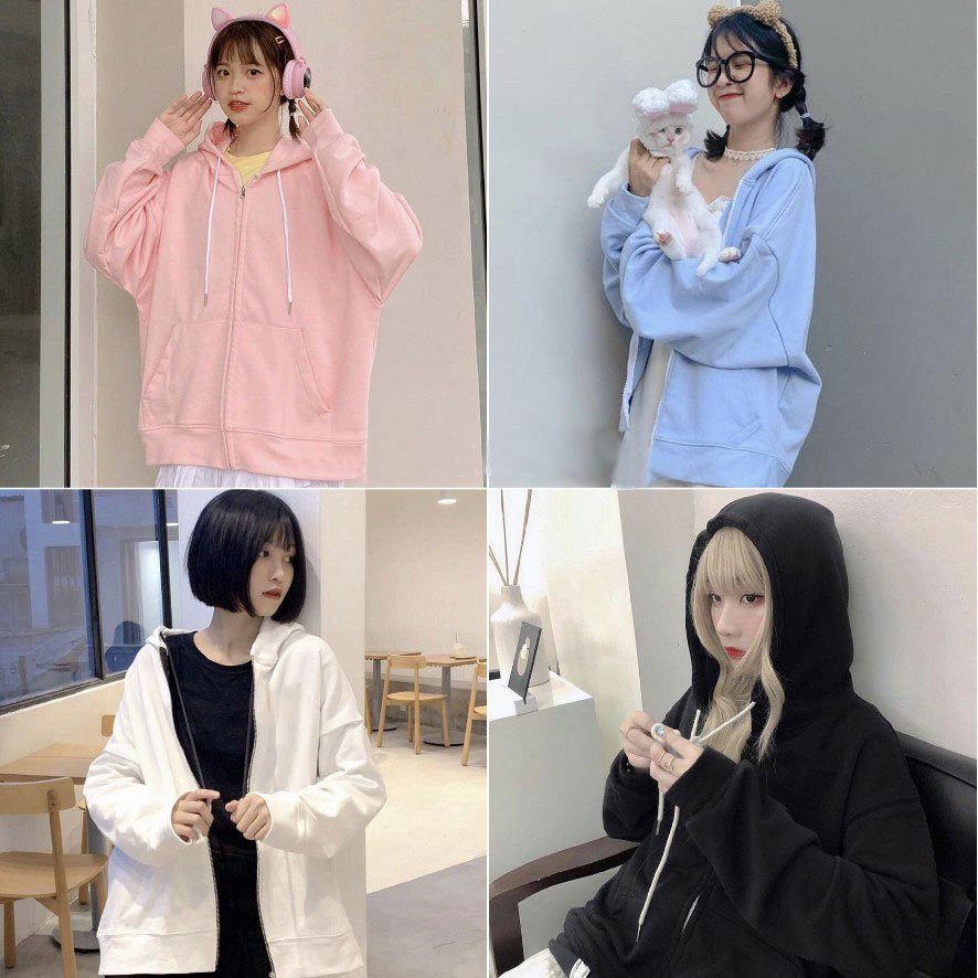 Áo Hoodie Chất Nỉ nam nữ và Cặp Đôi Có 4 Màu,Form rộng Unisex BANAWA có dây kéo Ulzzang kèm ảnh thật SG842 | BigBuy360 - bigbuy360.vn