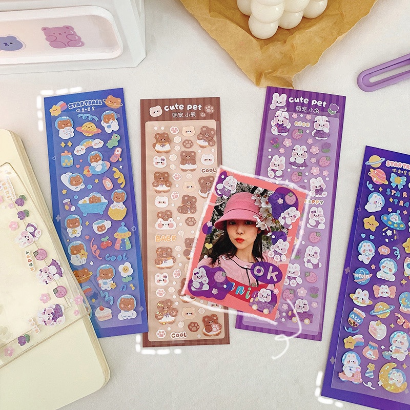 Set 2 Tấm Hình Dán Hoạt Hình Dễ Thương Cho Bé