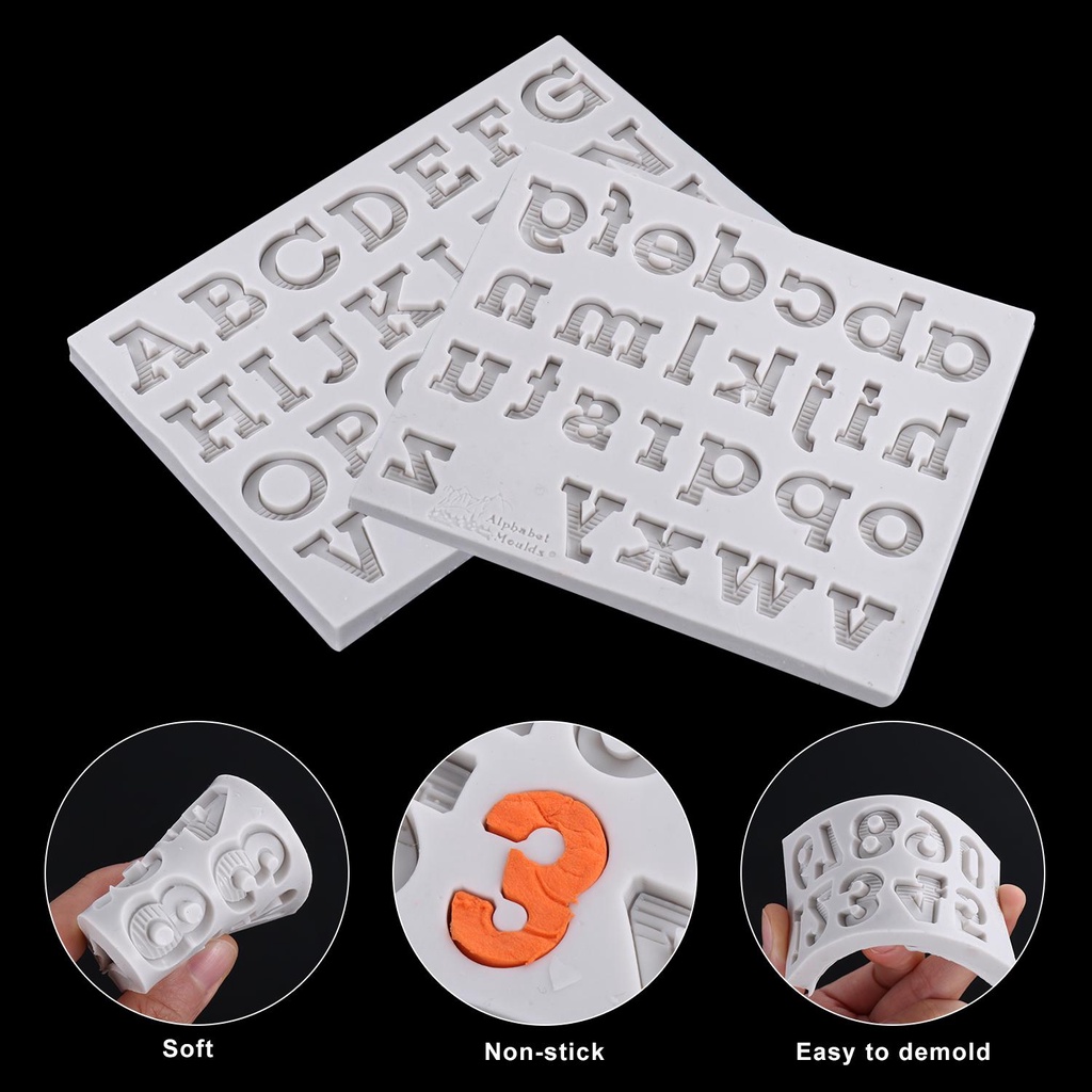 YOLA Set 4 Khuôn Silicone Làm Bánh Hình Chữ Số + 4 Khuôn Tiện Dụng