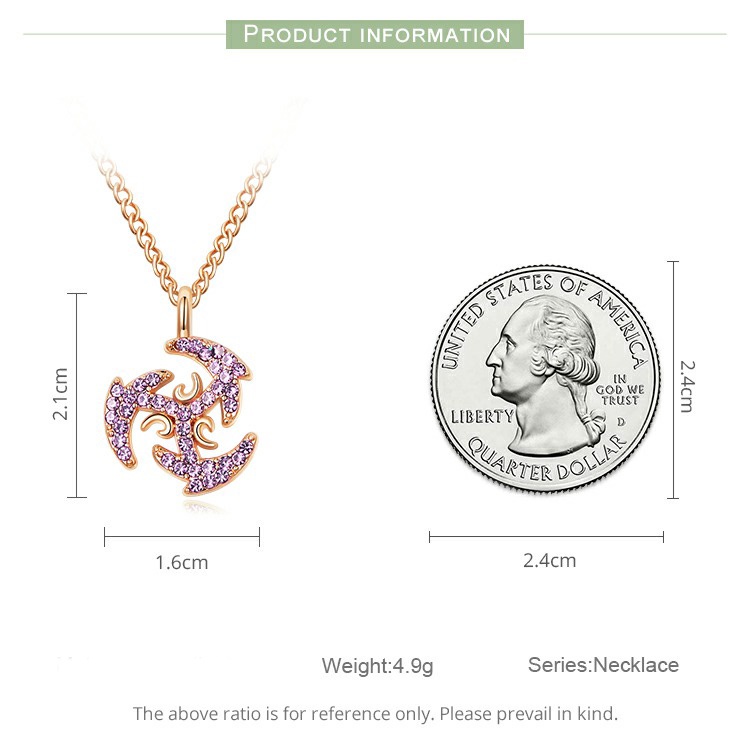 Vòng cổ BAMOER AIN029-3 mạ vàng 18K