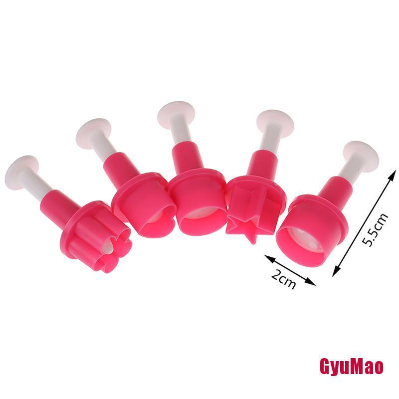 Bộ 5 Khuôn Cắt Bánh Quy Hình Nút Ngôi Sao/Trái Tim/Hoa Mận HDY