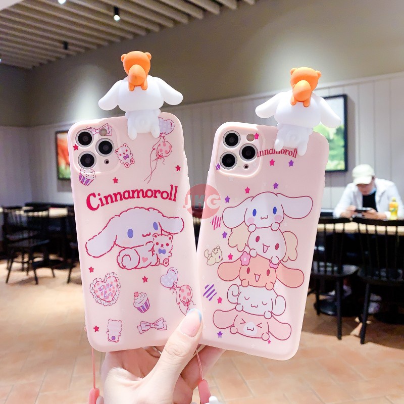 Ốp điện thoại mềm họa tiết 3D có dây đeo cho Samsung Galaxy S6 S7 edge S8 S9 S10 S20 S30 S21 Plus S10E S10 Lite S20Ultra