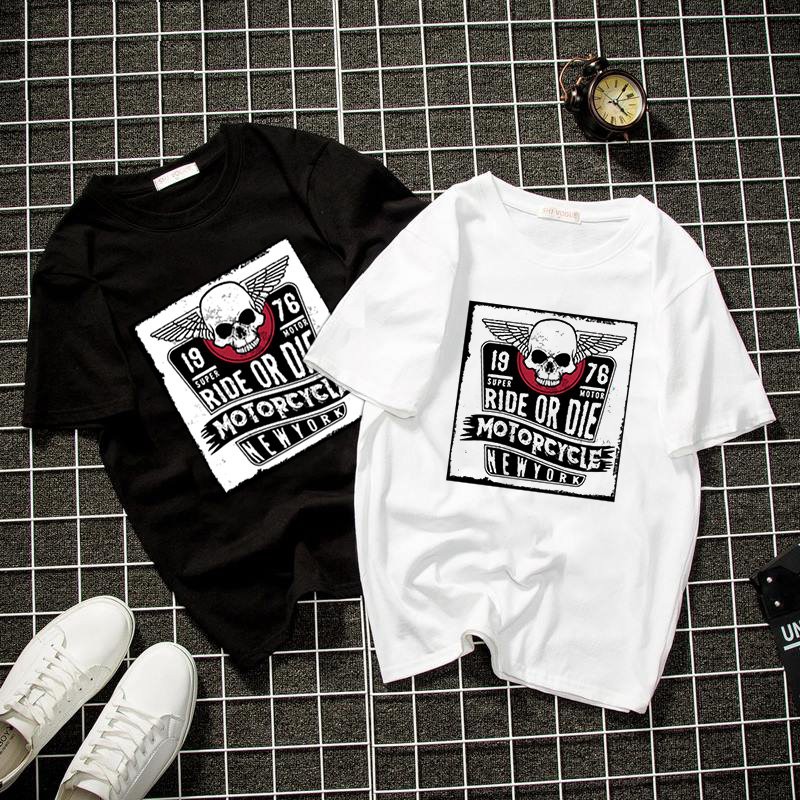 Áo thun unisex phong cách cá tính siêu ngầu màu trắng 2019T826