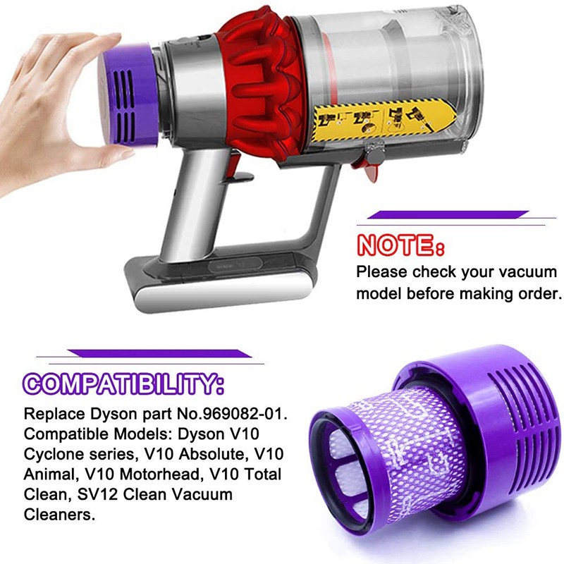 Bộ 6 Tấm Lọc Có Thể Giặt Cho Máy Hút Bụi Dyson V10 Sv12 Cyclone