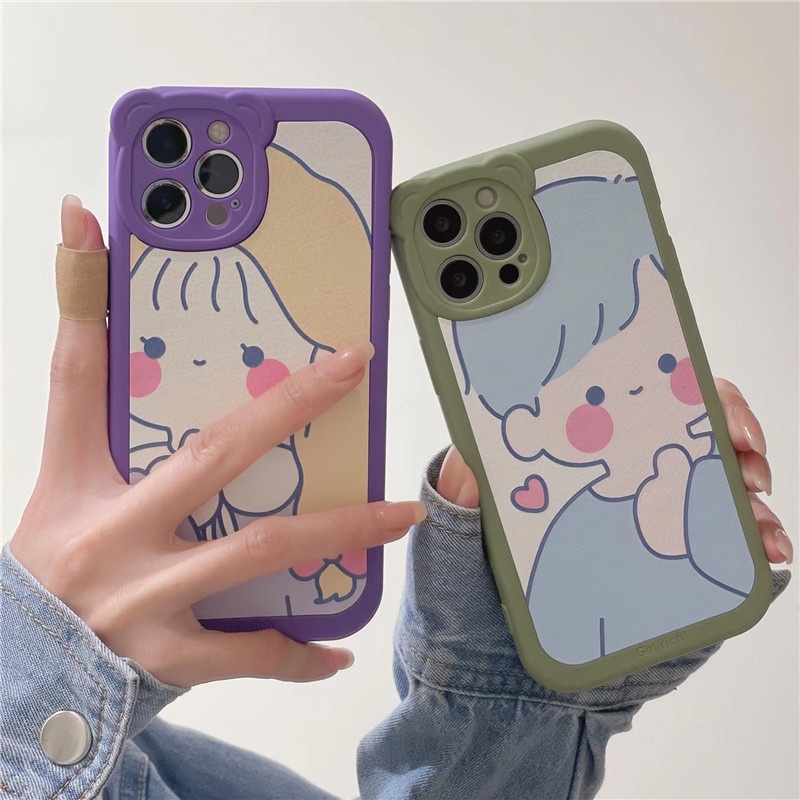 Ốp Điện Thoại TPU Mềm Chống Bẩn Hình Cặp Đôi Dễ Thương Cho IPhone 13 12 11 Pro Max X XS XR 8 7 Plus