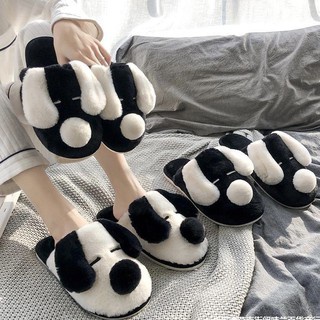 Dép bông đi trong nhà hình thú đế cao su siêu êm, dép lông mùa đông nam nữ